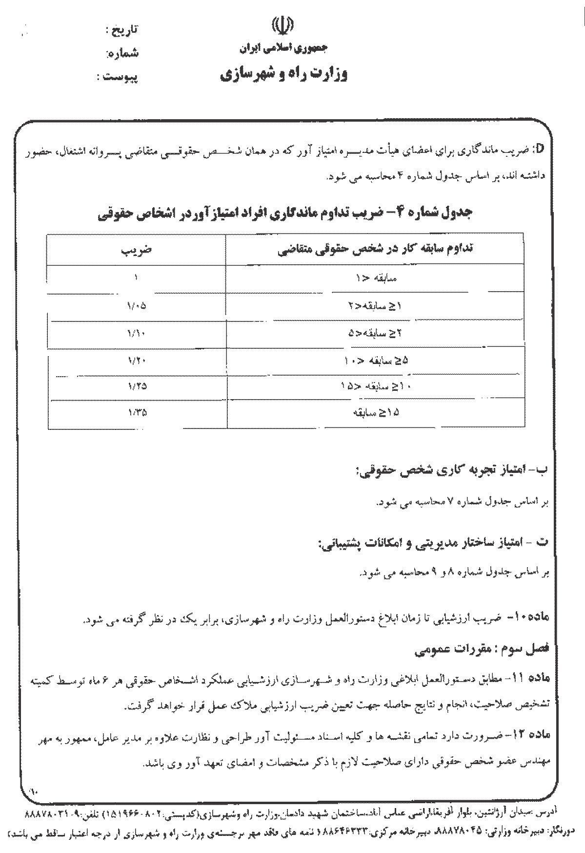 شیوه نامه تشخیص صلاحیت اشخاص حقوقی طراح و ناظر