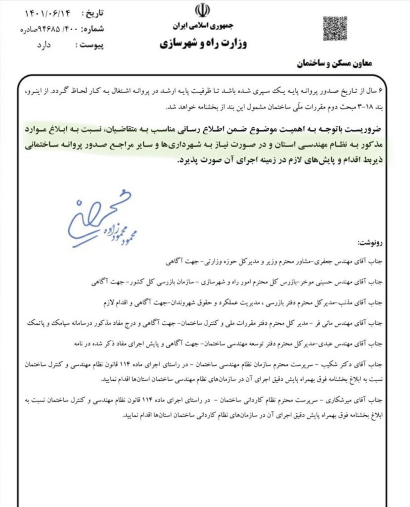 دستور العمل پیاده سازی و اجرای سامانه های یکپارچه سپامک و پاتمک جهت پروانه مهندسان